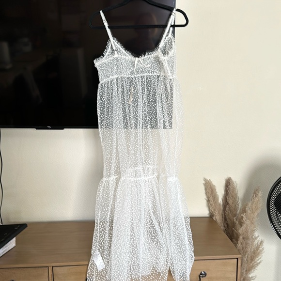 Anthropologie Sheer Dot Tulle Slip Dress - Picture 7 of 13